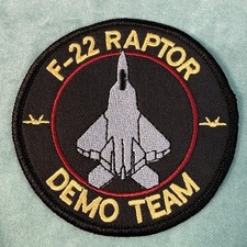 F-22 Raptor Demo Team Hook & Loop Patch STRIKE FIGHTER JET Plane F22 AIR Force picture