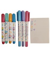 Vintage 1984 1986 Sanrio Hello Kitty Bear Markers Reversa Pen Set Of 7 ALL WORK picture