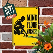 High Contrast Yellow Black Notice Sign Retro Industrial Warning Metal Plaque picture