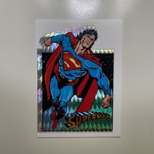 Vintage Rare 1994 DC Superman Vending Machine Die Cut Prism Sticker picture