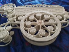Vintage 1976 BURWOOD Homco 2008-1 Plastic Flower Cart Wall Art WICKER BASKET 24