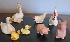 Lot Of 8 Hagen Renaker Farm Animals Goose Duck Pig Chicken picture