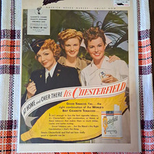 Chesterfield Cigarettes 1943 Wartime Print Ad
