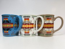 Pendleton Woolen Mills Coffee Mug Set of 3 Southwestern Pattern Cups MINTY LOT  picture