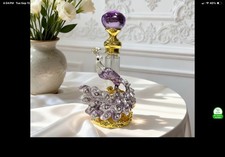 Decorative Perfume Bottle Peacock Purple Bird Design With Purple Stopper picture