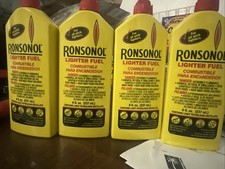 LOT of 4 Ronsonol Best Lighter Fuel 8 OZ Bottle works w/Wick-Type Lighters  picture