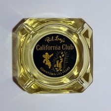 Vintage Phil Long California Club Las Vegas Amber Glass Casino Ashtray picture