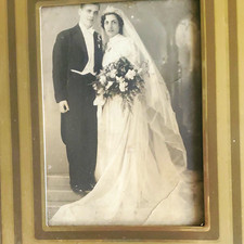 Framed Black & White Wedding Couple Portrait Photograph, 1 Photo on Paper picture