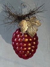Antique German BERRIES Pressed Paper DRESDEN 3D Double sided Christmas Ornament picture