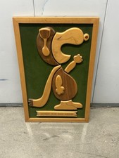 Vintage Rare Peanuts Snoopy “Curse You Red Baron” Wood Sign ~24x14 inches  picture