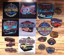 (17 Piece) Collection Woodward Dream Cruise Pins Magnets Dash Plaques 2013-2026 picture