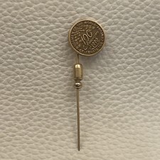 Woodmen of the World Fraternal 100 Year Anniversary WOW Gold Filled Stick Pin 2” picture