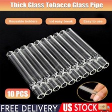10X Thick Glass Tobacco Glass Pipes Reusable One Hitter Smoking Tube Pipe Set picture