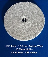 1/2 Inch -12.5 mm  Oil Lamp Lantern Wick 10 Meter Roll ℮  Worldwide picture