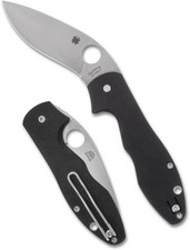 SPYDERCO Retract, Black Textured G-10, Plain 9Cr18MoV Flat Ground Steel, C276GP picture