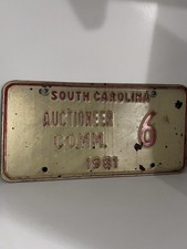 Vintage South Carolina Auctioneer Commission 1981 License Plate 