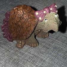 Vtg Frumps D&D Studios Turtle Whimsical Figurine Girl Polka Dot Bow picture