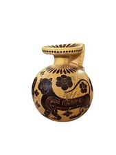 VTG Handmade  3.5” Corinthian Aryballos Handled Eprotimos Jug-6th Century Copy picture