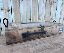 Wooden Surplus Ammo Crate M2 M30 Mortar Explosives Box U.S. Military Munitions picture