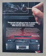 PANASONIC Boom Box Radio Cassette Player Bass Nostalgic Vintage Poster Print Ad picture