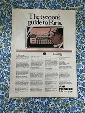 Vintage 1970 Air France Airlines Print Ad The Tycoon’s Guide To Paris picture