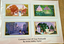 2026 Disney Parks Ashley Taylor Princess 4 Postcard Set 5x7