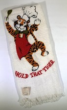 Vintage 60’s NOS Oversized Kitchen Towel 27”x17” • Hold That Tiger • Clemson LSU picture