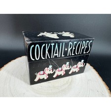 Vintage 1976 Mayfair Cocktail Recipes Tin Box Pink Elephants MCM Barware picture