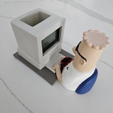 Vintage Dilbert Computer Pen Desk Organizer Collectible With Clock Rare 1990s picture