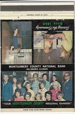 Montgomery County National Bank Hillsboro ILL Date 1959-79 40S Empty Matchcover picture