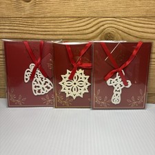 3 Lenox Pierced Porcelain Angel Christmas Charm Ornaments - New picture