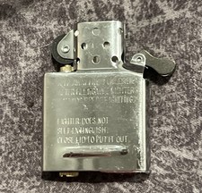UNFIRED Zippo Lighter Insert Only - Chrome Replacement-Full Size - W/Flint picture