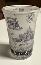 SPQR Rome Souvenir Clear Glass Shot Glass, Decorated Landmark Print picture