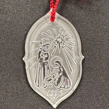 Waterford Crystal 1996 Silent Night Songs of Christmas Nativity Ornament picture