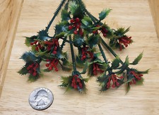 Vintage mini plastic holly picks, lot 12 pcs.  NOS kitsch, Crafting, Christmas picture