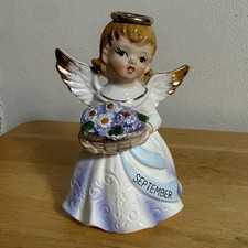 Vintage Nippon Japan September Birthday Girl Angel Figurine 5”H picture