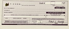 BLANK NEW T Chek CHECKS - 10 Pack *FREE SHIPPING* picture