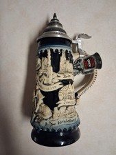 Blue Deutschland Germany Jousting Medieval Knights LE German Beer Stein picture