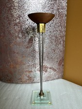 Tony Evans Signed Sculptural Candle Holder Mixed Metal Stacked Glass Base MCM picture