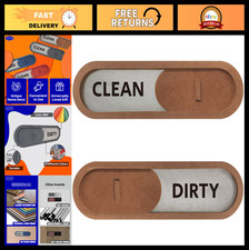 Clean Dirty Dishwasher Slider Sign - Premium MDF Wood Indicator, Brown Color picture