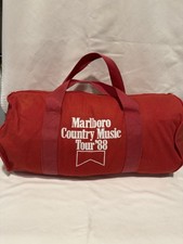 Vintage VTG Marlboro Country Music Tour '88 1988 Red Duffel Bag Travel Carry On picture