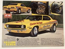1978 Hot Rod Gallery Yellow Fever Print Ad Steve Novosel 1969 Chevy Camaro Z28 picture