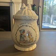 BRAND NEW VTG Precious Moments Happy Holly Days Cookie Jar With Box,1994 Enesco picture
