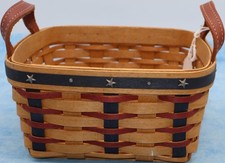 Longaberger 2004 Patriotic Basket Leather Handles Stars picture