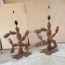 Pair of Steel Prickly Pear Cactus Table Lamps picture