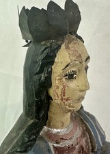 Antique Wooden Carving of Our Blessed Mother Mary, Lady of Guatemala, Immaculate picture