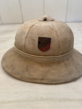 WWII German DAK Navy Sun Helmet, shows salt water stains and wear. picture