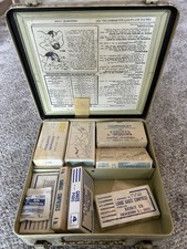 Vintage PAC-KIT School Bus First Aid Kit Metal Case Greenwich CT Contents picture