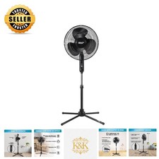 Versatile 3-Speed Oscillating Stand Fan - Adjustable Height & Quiet Operation picture