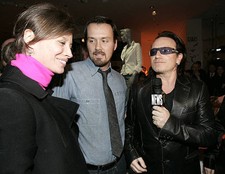 Christy Turlington Rogan Gregory Bono of U2 at Saks Fifth Avenue B- Old Photo 1 picture